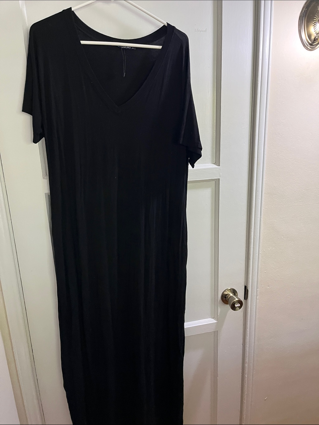 Classic Black V-Neck Maxi Dress By